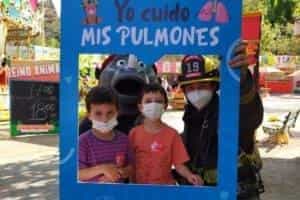 Claxon El Bombero estuvo junto a los niños contra el cáncer de pulmón 