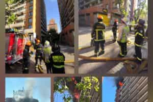 El CBS respondió ante incendio que afectó departamento en edificio de Providencia