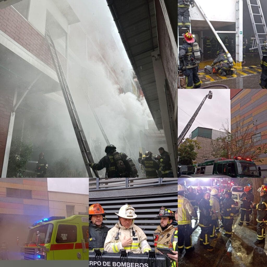 El CBS controló y extinguió incendio que demandó 7 horas de labor en Santiago