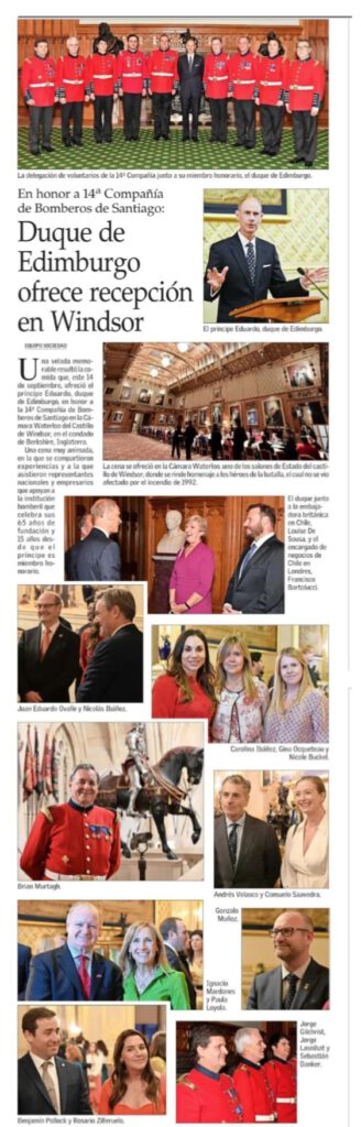 Prensa publicó recepción que Duque de Edimburgo ofreció en honor de la 14ª Compañía