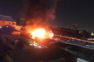 El CBS controló incendio en San Diego y Arauco, en la comuna de Santiago