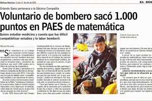 Guardián de la 10ª Compañía alcanzó 1.000 puntos en la PAES 2025