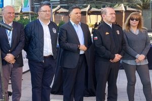 El CBS se hizo presente en ceremonia de convenio bomberos y Aguas Andinas