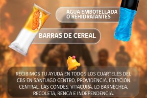 Apoyo a bomberos que combaten incendios forestales en el sur de Chile