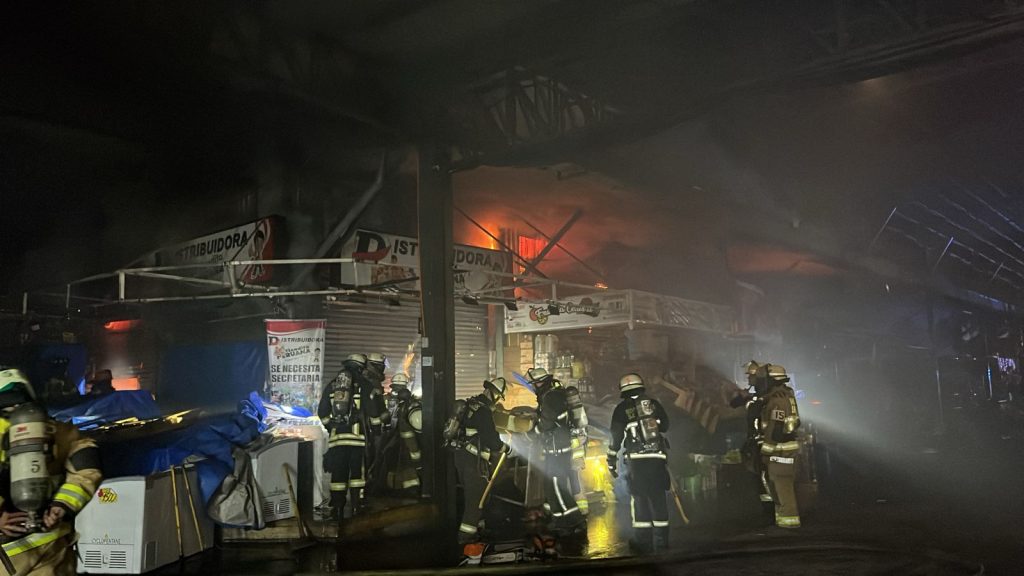 El Cuerpo de Bomberos de Santiago control&oacute; incendio que afect&oacute; 56 locales de la Vega