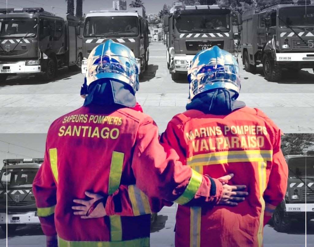 &ldquo;Pompe France&rdquo; de Santiago y &ldquo;Pompe France&rdquo; de Valpara&iacute;so conmemoraron el Canje m&aacute;s antiguo de Chile