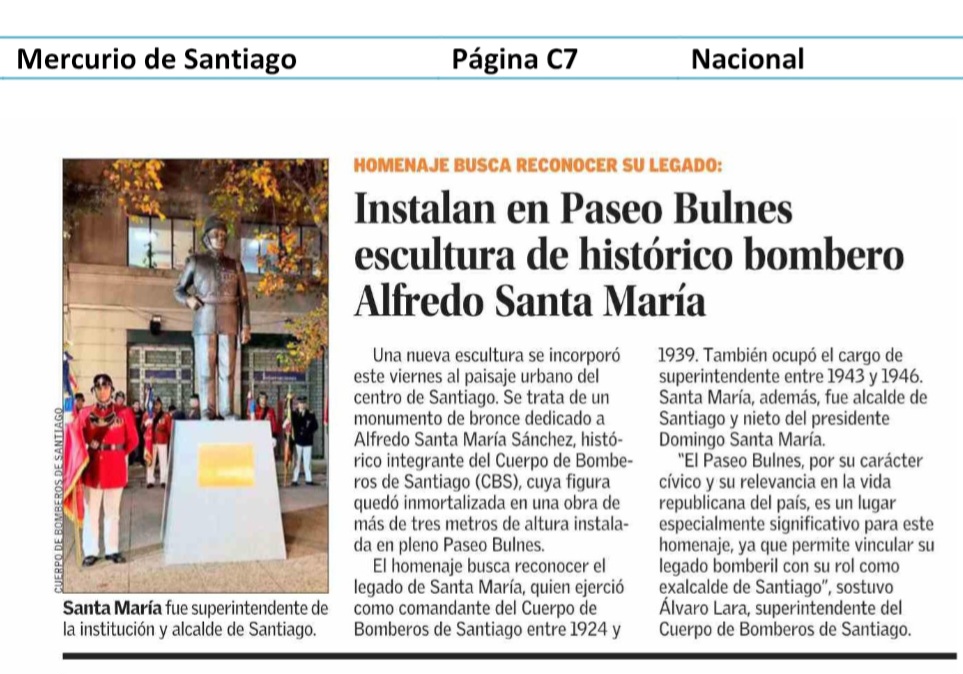 Prensa dio a conocer la noticia del develamiento de la estatua y detalles de su creaci&oacute;n