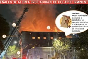 Comandancia emite alerta de seguridad sobre riesgo estructural en incendios de edificaciones antiguas