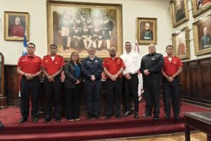 Cuartel General: encuentro institucional con bomberos de Ecuador
